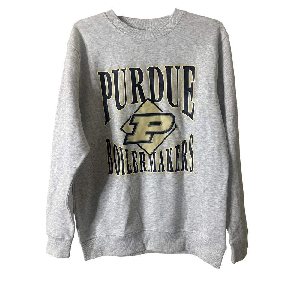 NCAA Purdue Boilermakers Men's Crew Neck Fleece Ash Sweatshirt S 1